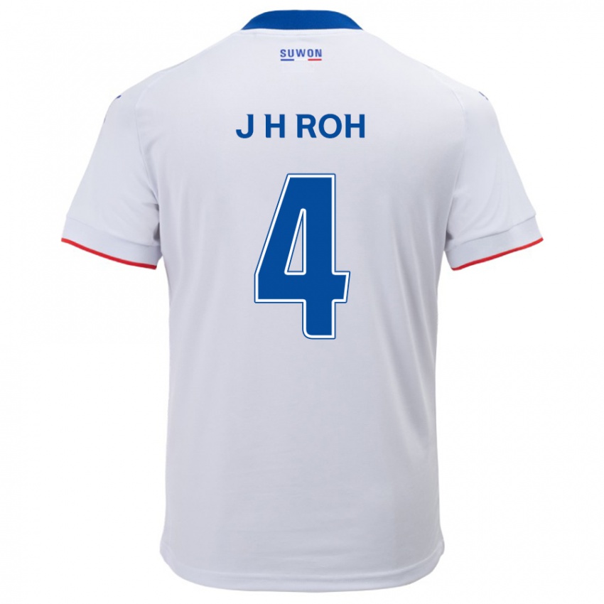 Niño Camiseta Hyun-Jun Roh #4 Blanco Azul 2ª Equipación 2024/25 La Camisa Argentina