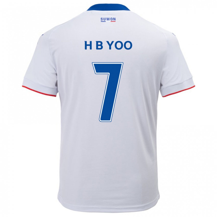 Niño Camiseta Byung-Heon Yoo #7 Blanco Azul 2ª Equipación 2024/25 La Camisa Argentina