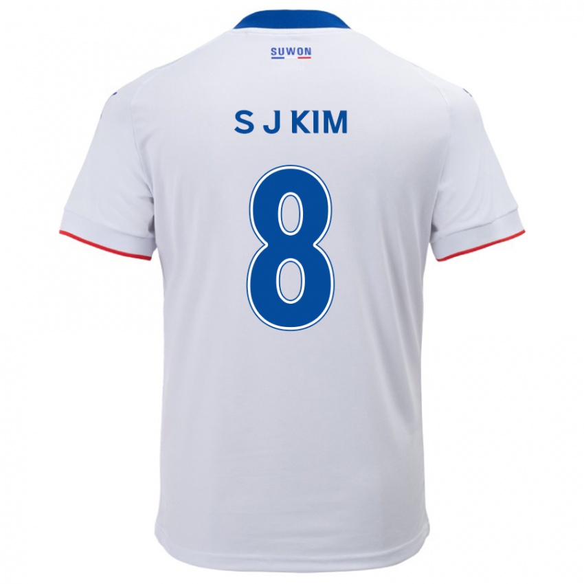 Niño Camiseta Ji-Sung Kim #8 Blanco Azul 2ª Equipación 2024/25 La Camisa Argentina