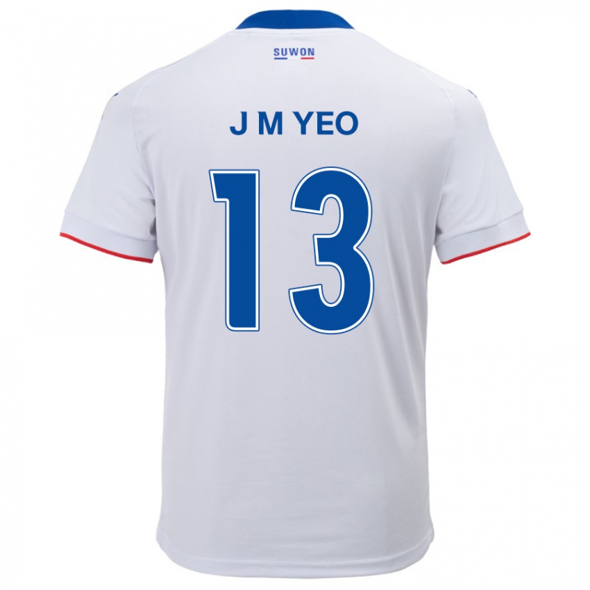 Niño Camiseta Min-Jun Yeo #13 Blanco Azul 2ª Equipación 2024/25 La Camisa Argentina