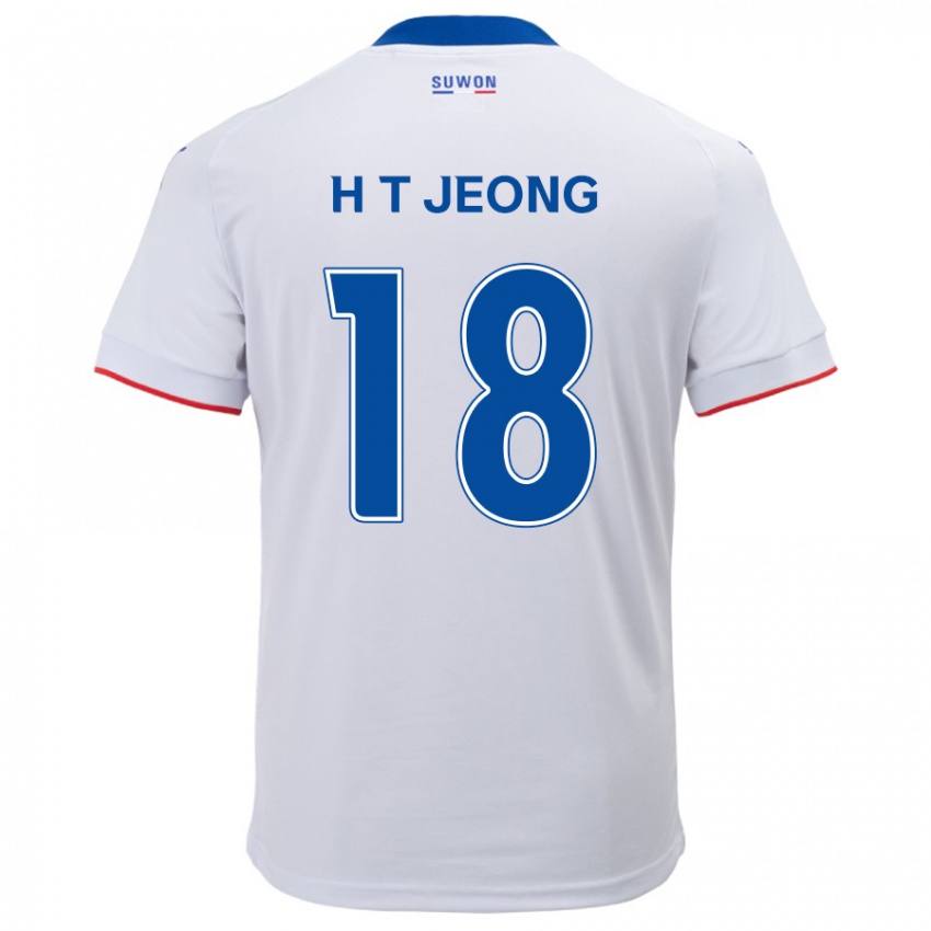 Niño Camiseta Tae-Hwan Jeong #18 Blanco Azul 2ª Equipación 2024/25 La Camisa Argentina