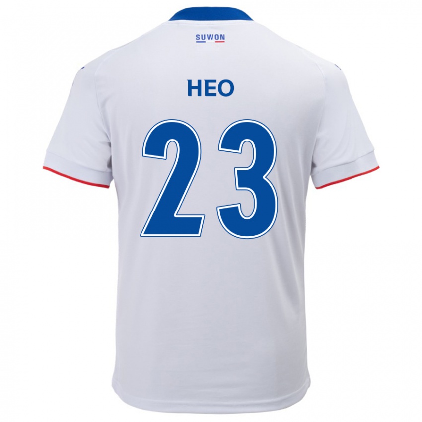 Niño Camiseta Hwan Heo #23 Blanco Azul 2ª Equipación 2024/25 La Camisa Argentina