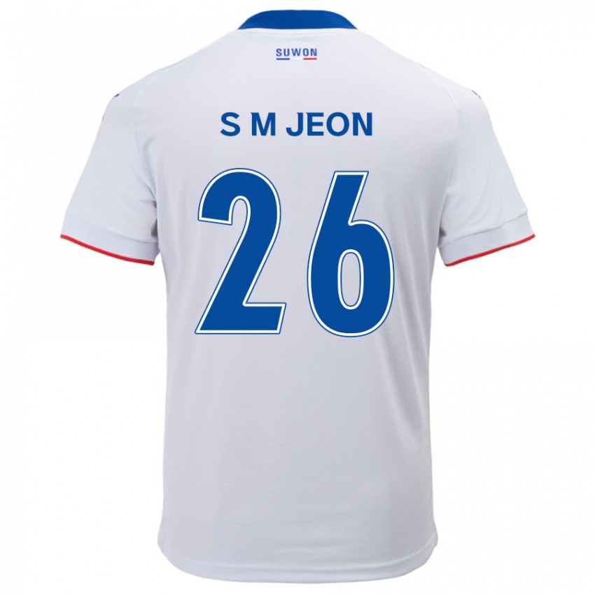 Niño Camiseta Min-Seung Jeon #26 Blanco Azul 2ª Equipación 2024/25 La Camisa Argentina