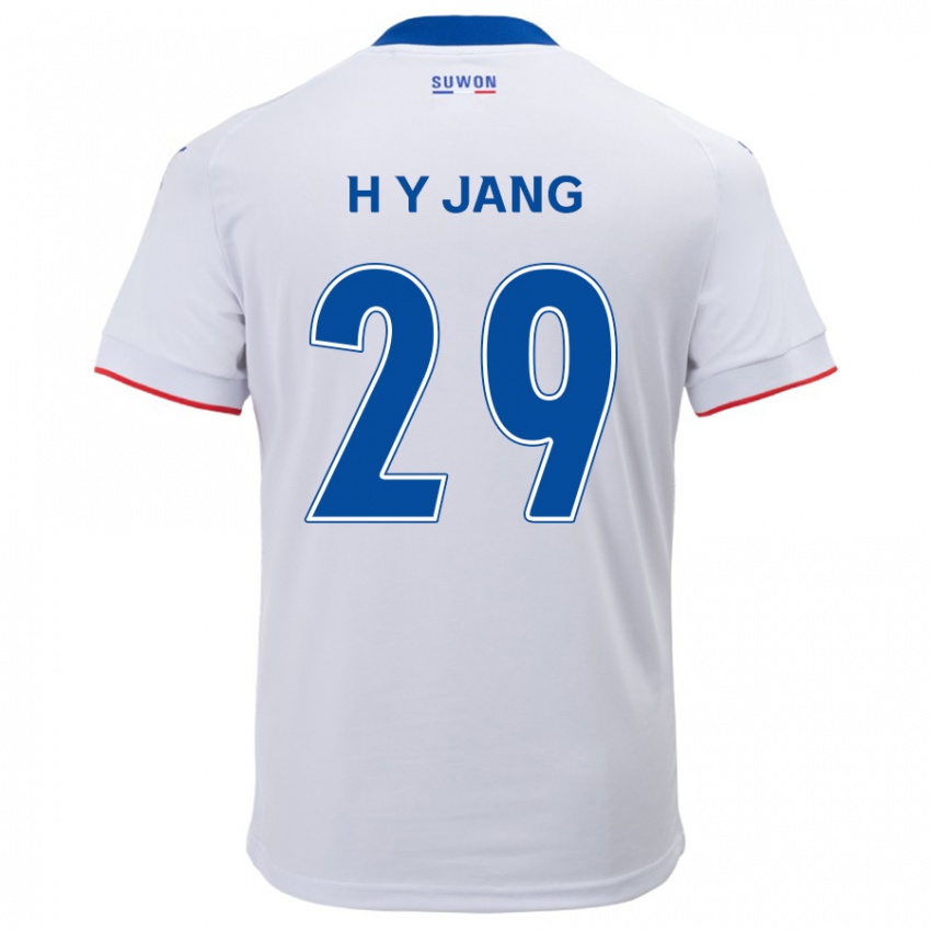 Niño Camiseta Yo-Han Jang #29 Blanco Azul 2ª Equipación 2024/25 La Camisa Argentina