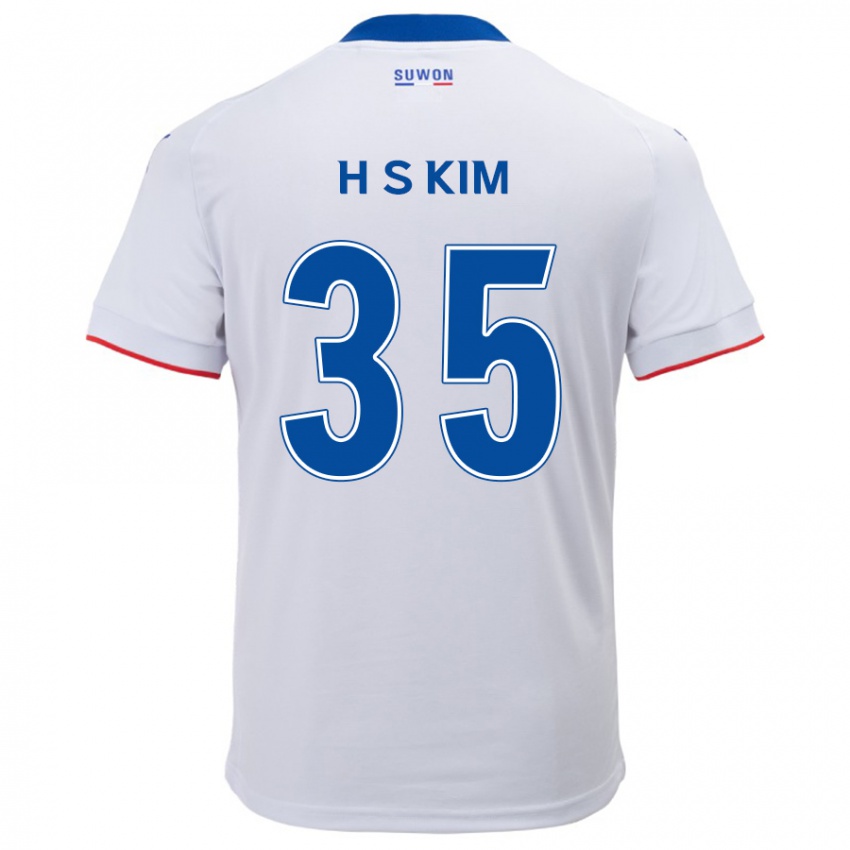 Niño Camiseta Seung-Hyun Kim #35 Blanco Azul 2ª Equipación 2024/25 La Camisa Argentina