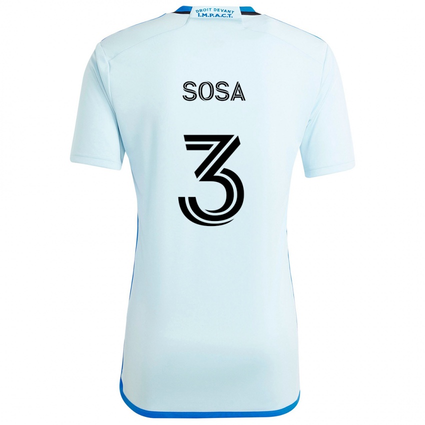 Niño Camiseta Joaquín Sosa #3 Azul Hielo 2ª Equipación 2024/25 La Camisa Argentina