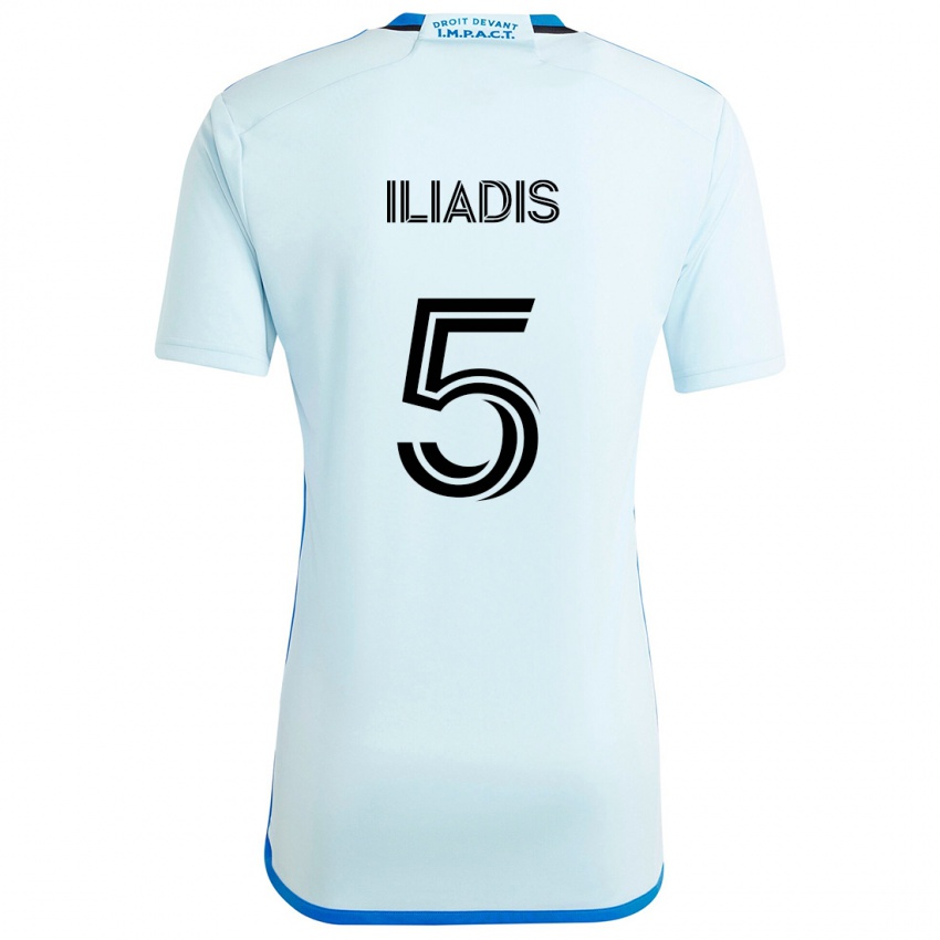 Niño Camiseta Ilias Iliadis #5 Azul Hielo 2ª Equipación 2024/25 La Camisa Argentina