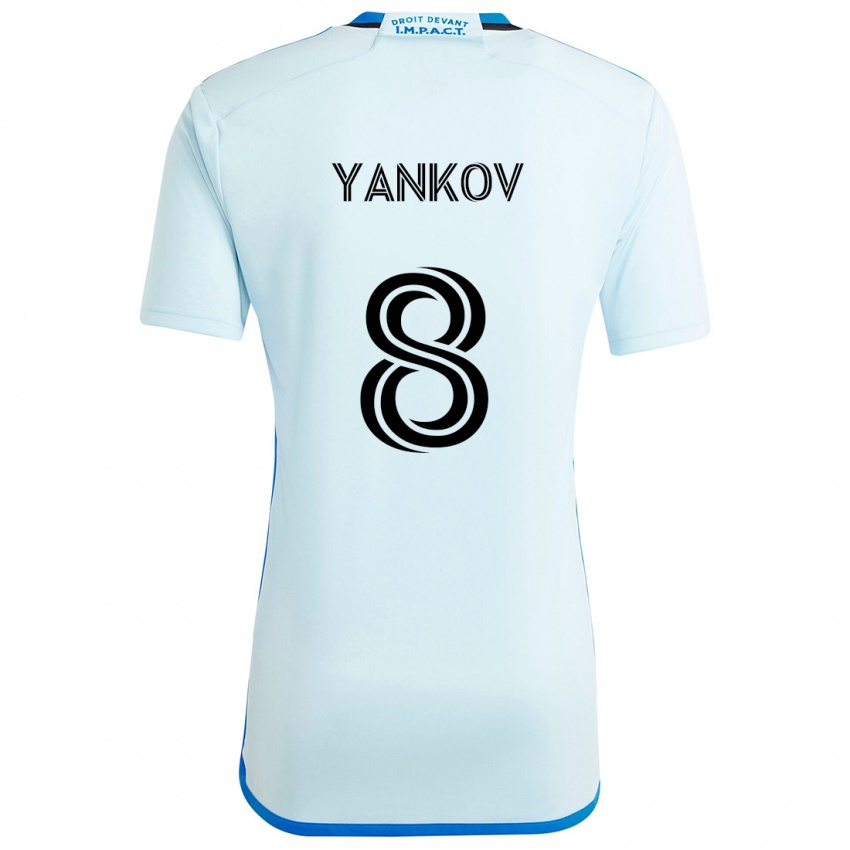 Niño Camiseta Dominik Yankov #8 Azul Hielo 2ª Equipación 2024/25 La Camisa Argentina