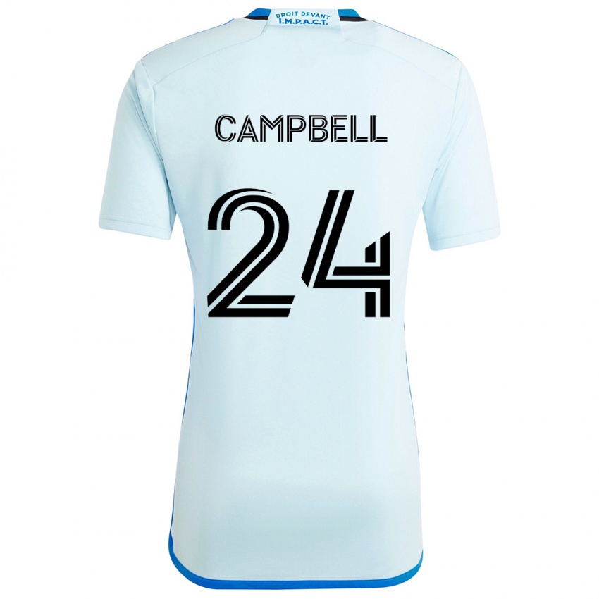 Niño Camiseta George Campbell #24 Azul Hielo 2ª Equipación 2024/25 La Camisa Argentina