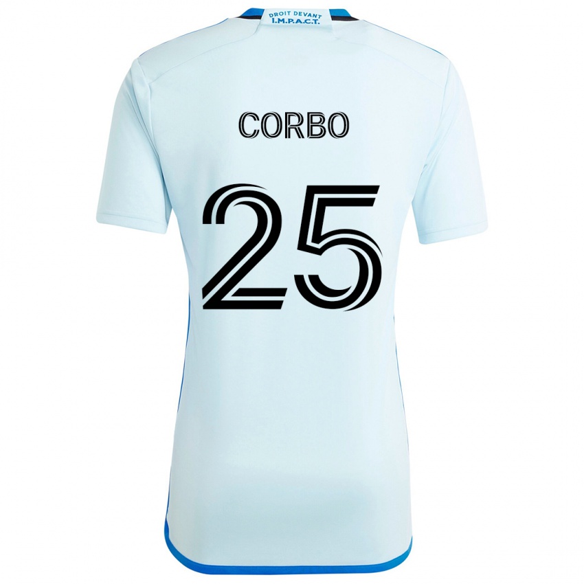 Niño Camiseta Gabriele Corbo #25 Azul Hielo 2ª Equipación 2024/25 La Camisa Argentina