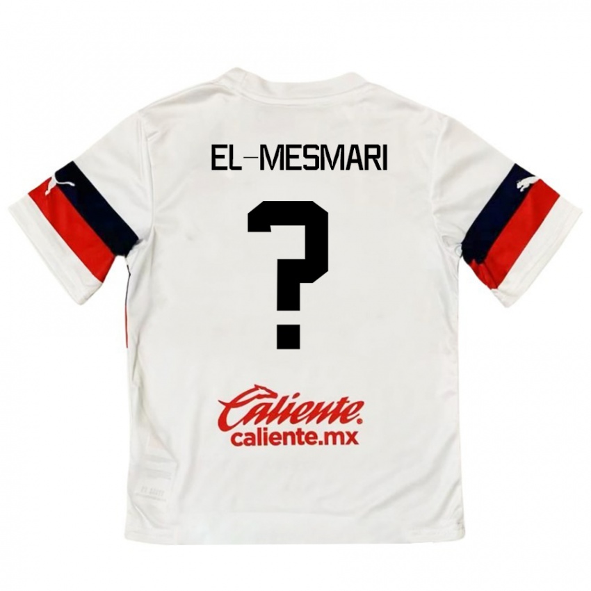 Niño Camiseta Bruce El-Mesmari #0 Blanco Rojo 2ª Equipación 2024/25 La Camisa Argentina