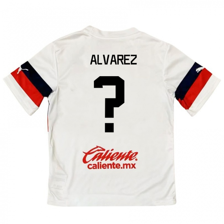 Niño Camiseta Sergio Álvarez #0 Blanco Rojo 2ª Equipación 2024/25 La Camisa Argentina