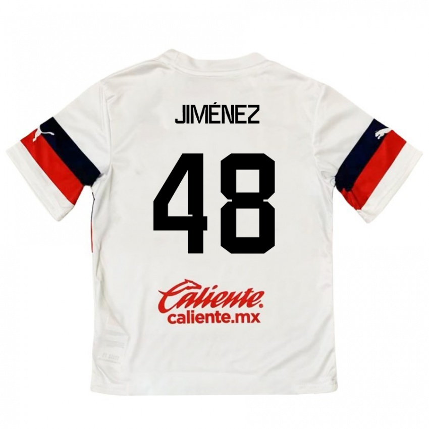 Niño Camiseta Leonardo Jiménez #48 Blanco Rojo 2ª Equipación 2024/25 La Camisa Argentina