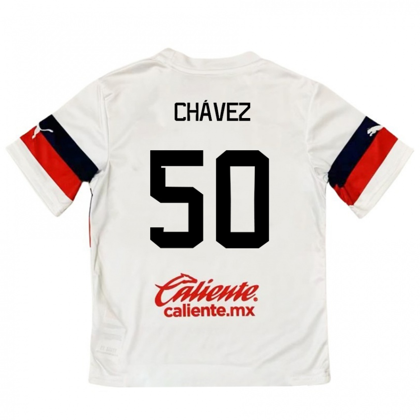 Niño Camiseta Mateo Chávez #50 Blanco Rojo 2ª Equipación 2024/25 La Camisa Argentina