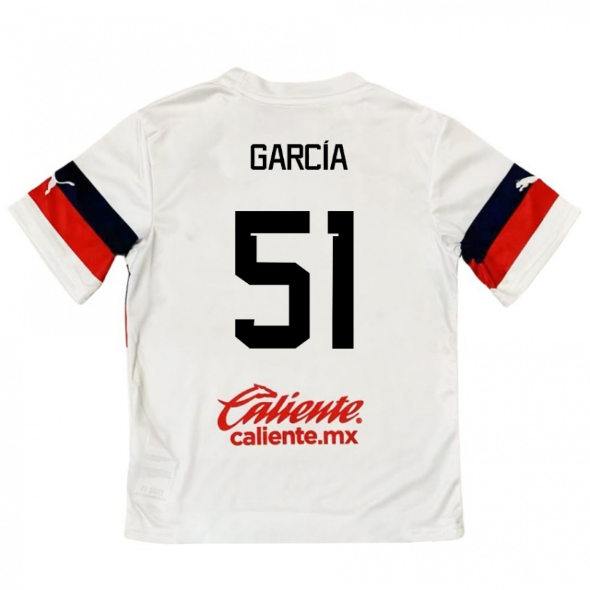 Niño Camiseta Eduardo García #51 Blanco Rojo 2ª Equipación 2024/25 La Camisa Argentina