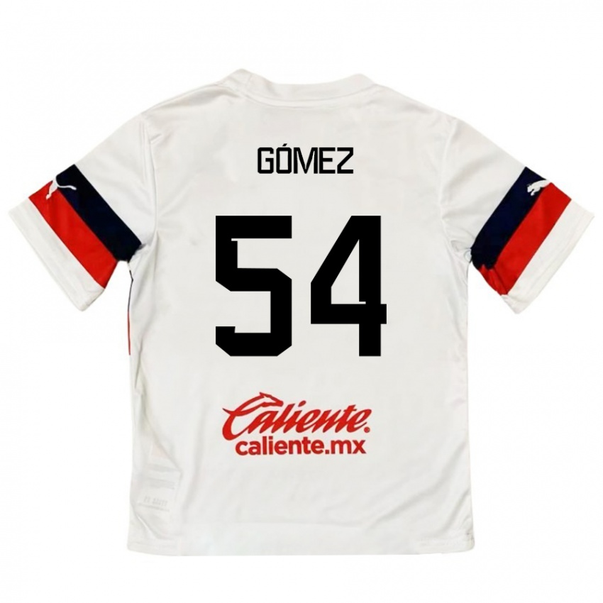 Niño Camiseta Miguel Gómez #54 Blanco Rojo 2ª Equipación 2024/25 La Camisa Argentina