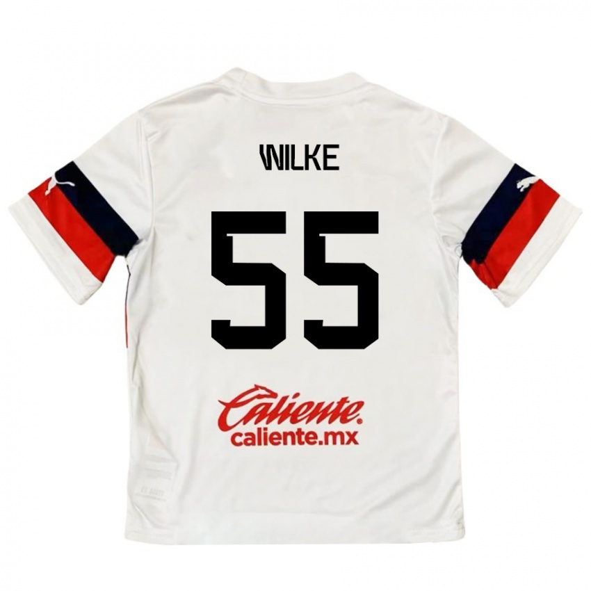 Niño Camiseta Teun Wilke #55 Blanco Rojo 2ª Equipación 2024/25 La Camisa Argentina