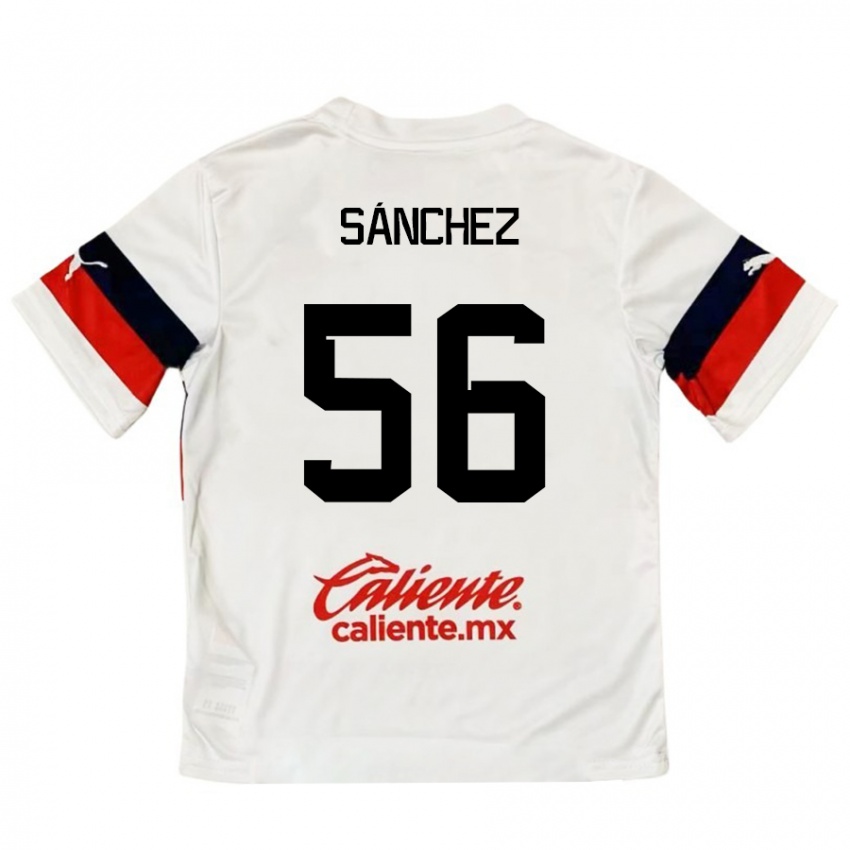 Niño Camiseta Benjamín Sánchez #56 Blanco Rojo 2ª Equipación 2024/25 La Camisa Argentina