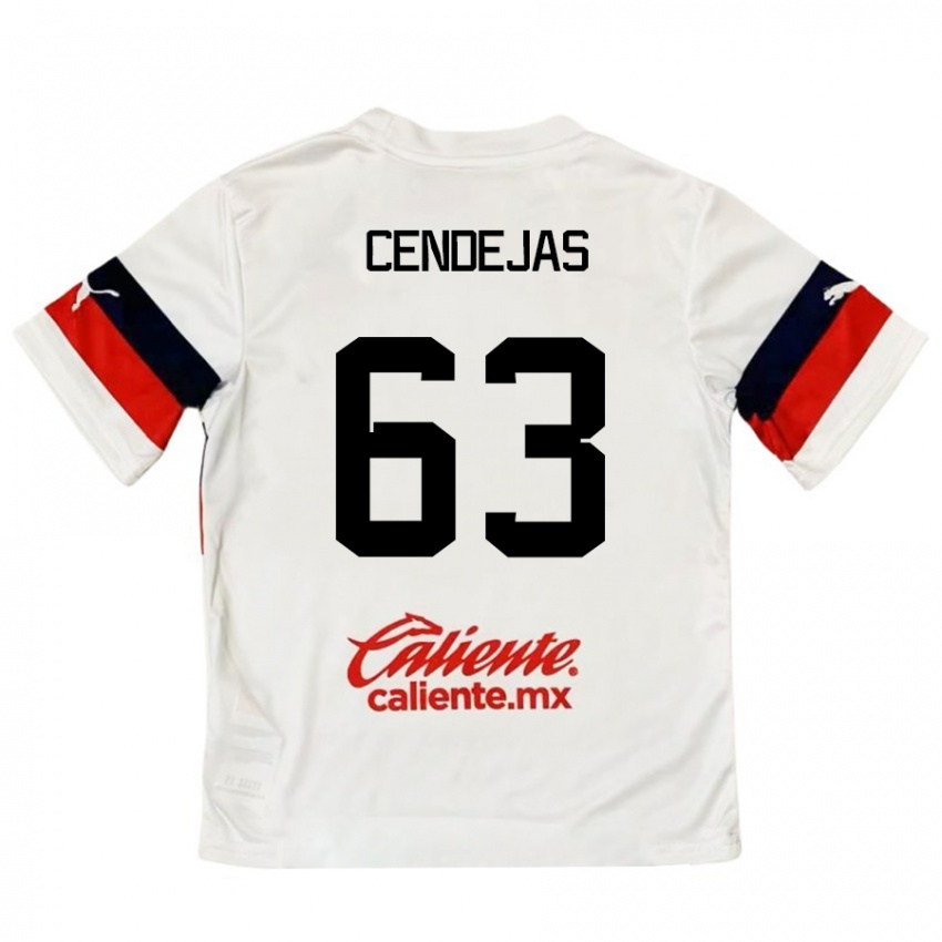 Niño Camiseta Matías Cendejas #63 Blanco Rojo 2ª Equipación 2024/25 La Camisa Argentina