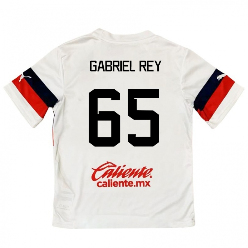 Niño Camiseta Luis Gabriel Rey #65 Blanco Rojo 2ª Equipación 2024/25 La Camisa Argentina