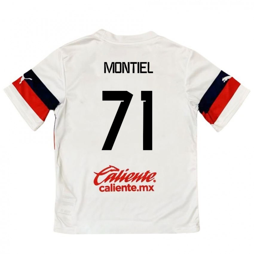 Niño Camiseta Erick Montiel #71 Blanco Rojo 2ª Equipación 2024/25 La Camisa Argentina