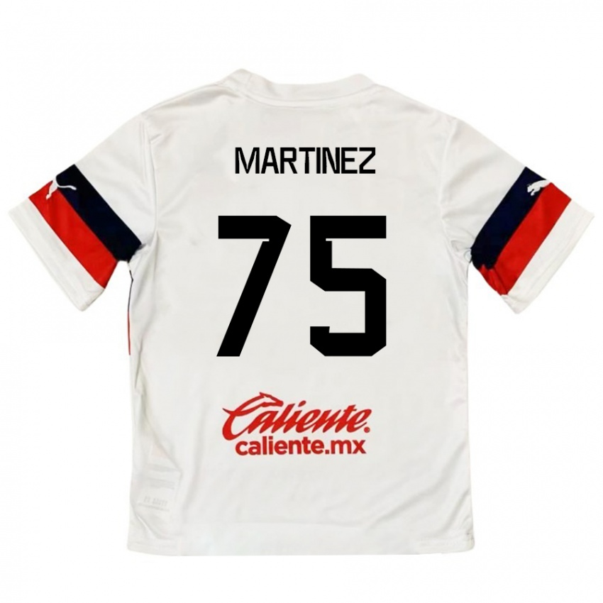 Niño Camiseta Isaac Martínez #75 Blanco Rojo 2ª Equipación 2024/25 La Camisa Argentina