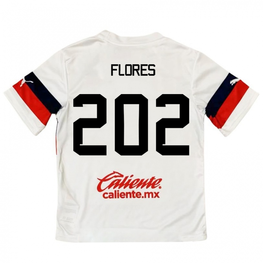 Niño Camiseta Daniel Flores #202 Blanco Rojo 2ª Equipación 2024/25 La Camisa Argentina