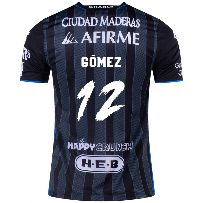 Niño Camiseta Jaime Gómez #12 Blanco Negro 2ª Equipación 2024/25 La Camisa Argentina