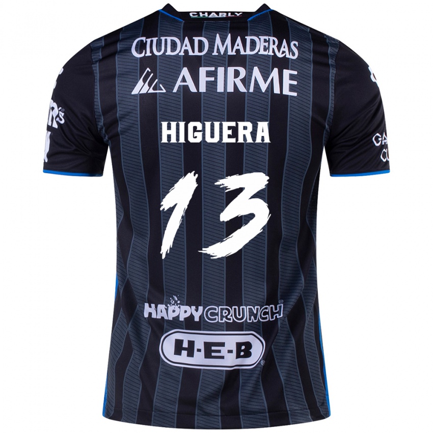 Niño Camiseta Carlos Higuera #13 Blanco Negro 2ª Equipación 2024/25 La Camisa Argentina