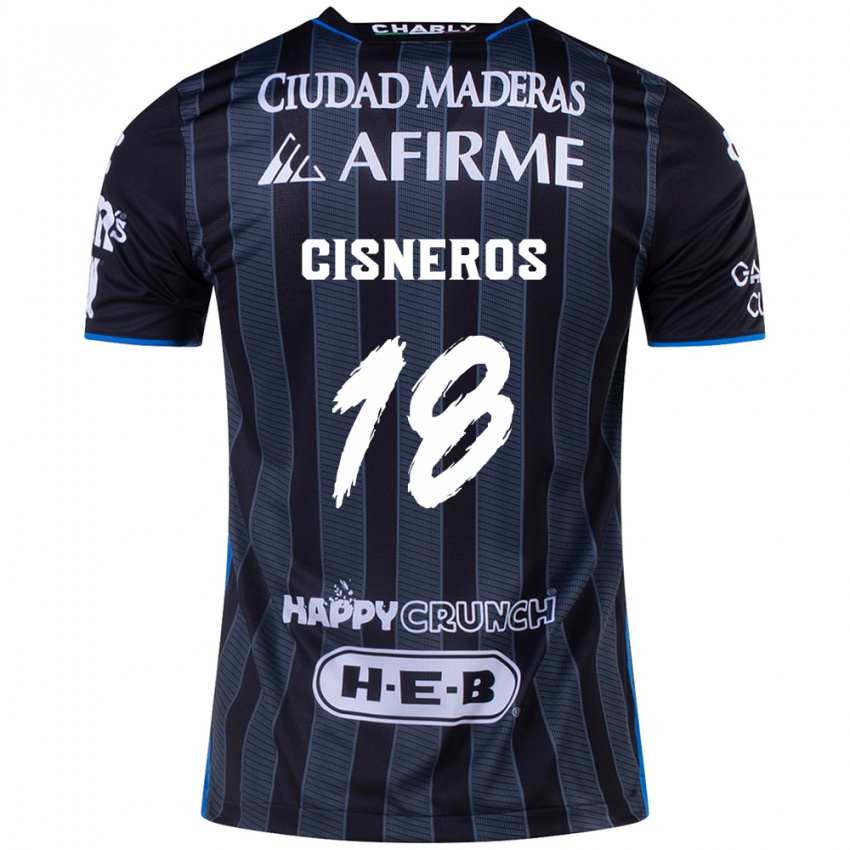 Niño Camiseta Ronaldo Cisneros #18 Blanco Negro 2ª Equipación 2024/25 La Camisa Argentina