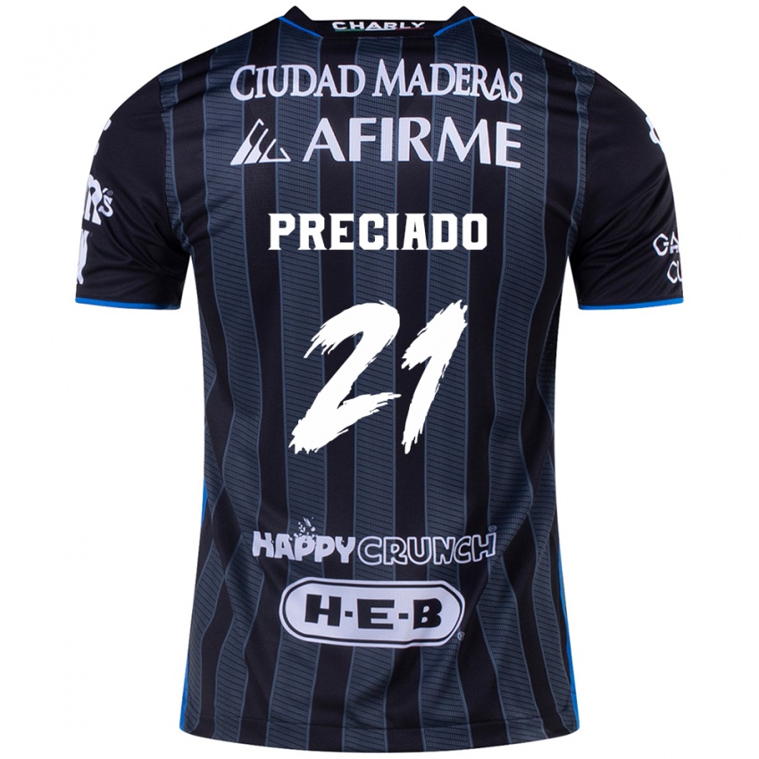 Niño Camiseta Ayrton Preciado #21 Blanco Negro 2ª Equipación 2024/25 La Camisa Argentina