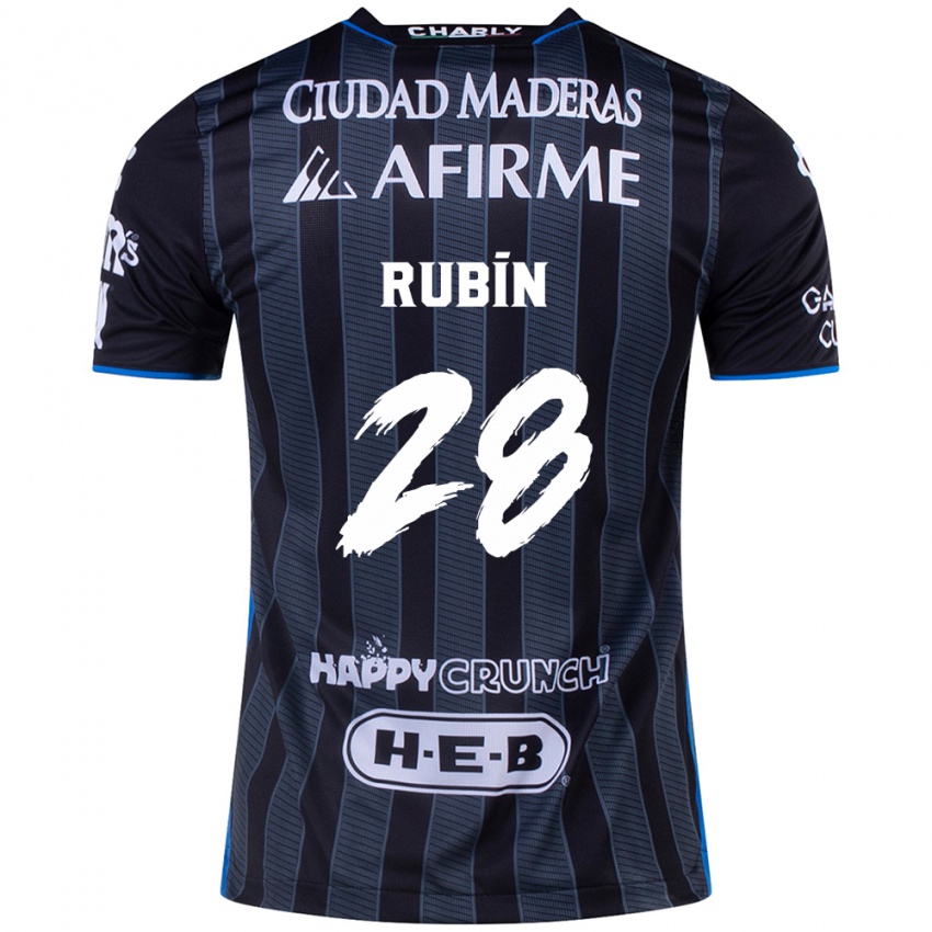 Niño Camiseta Rubio Rubín #28 Blanco Negro 2ª Equipación 2024/25 La Camisa Argentina