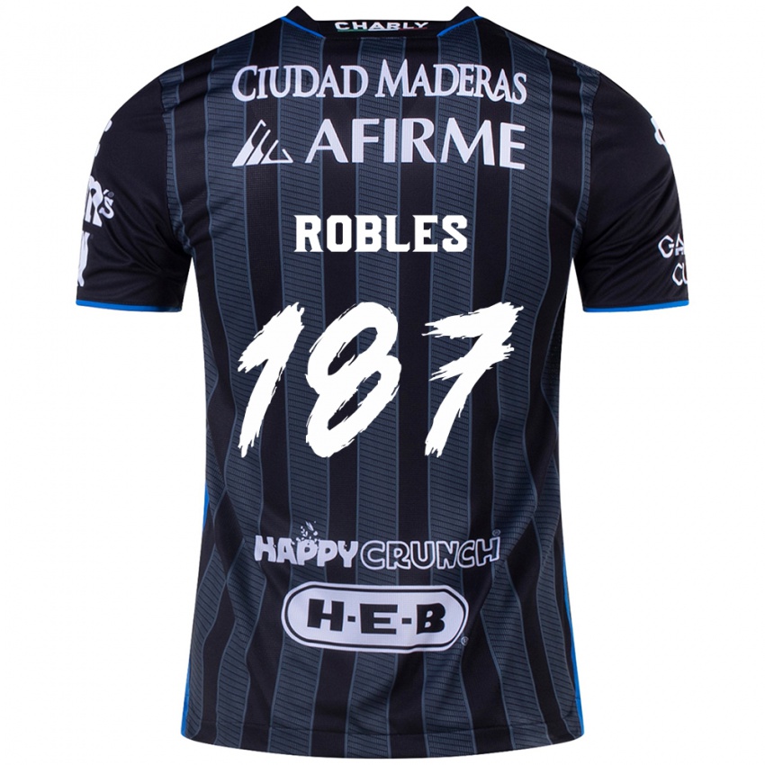 Niño Camiseta Juan Robles #187 Blanco Negro 2ª Equipación 2024/25 La Camisa Argentina