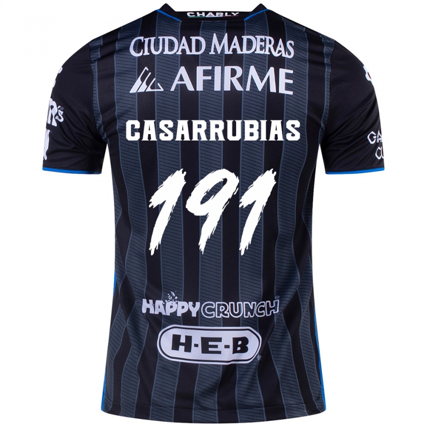 Niño Camiseta Aaron Casarrubias #191 Blanco Negro 2ª Equipación 2024/25 La Camisa Argentina