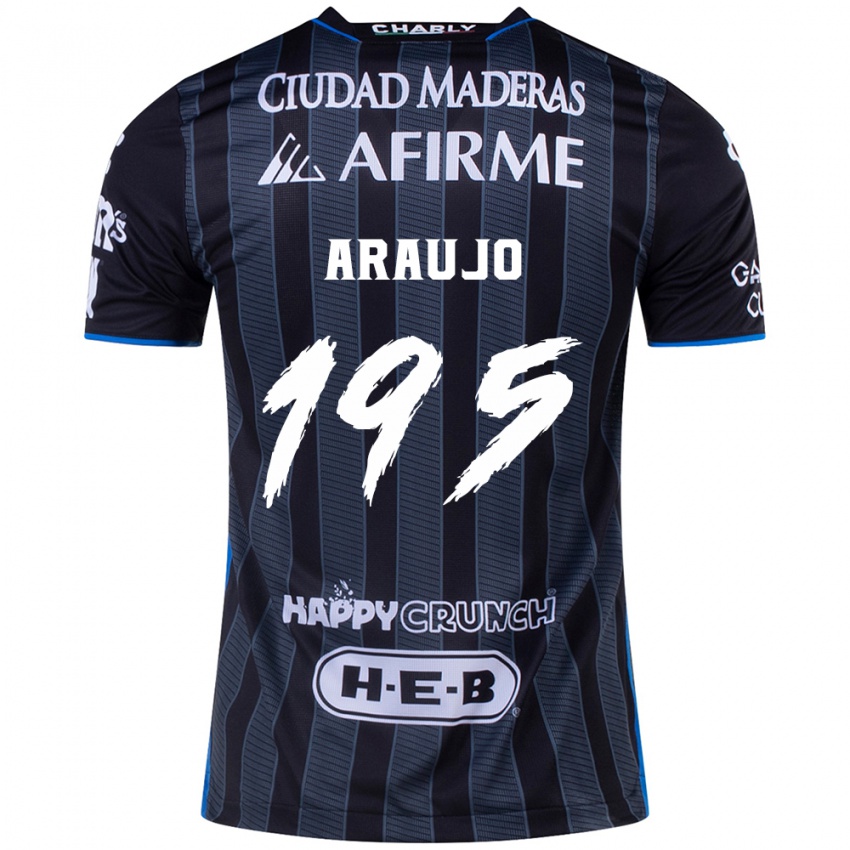 Niño Camiseta Diego Araujo #195 Blanco Negro 2ª Equipación 2024/25 La Camisa Argentina