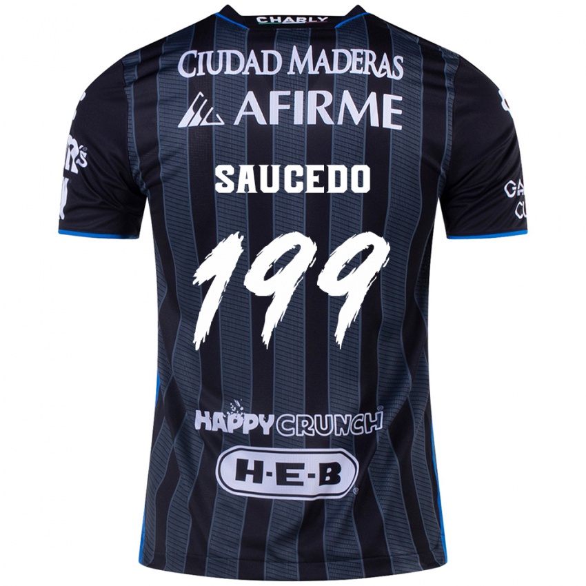 Niño Camiseta Christian Saucedo #199 Blanco Negro 2ª Equipación 2024/25 La Camisa Argentina