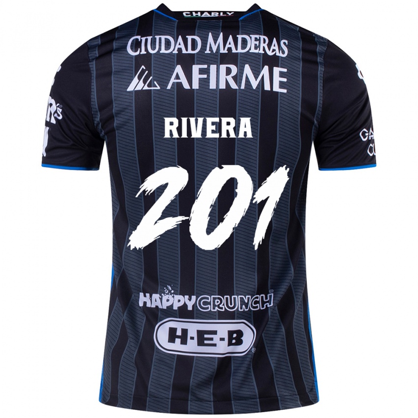 Niño Camiseta Christian Rivera #201 Blanco Negro 2ª Equipación 2024/25 La Camisa Argentina