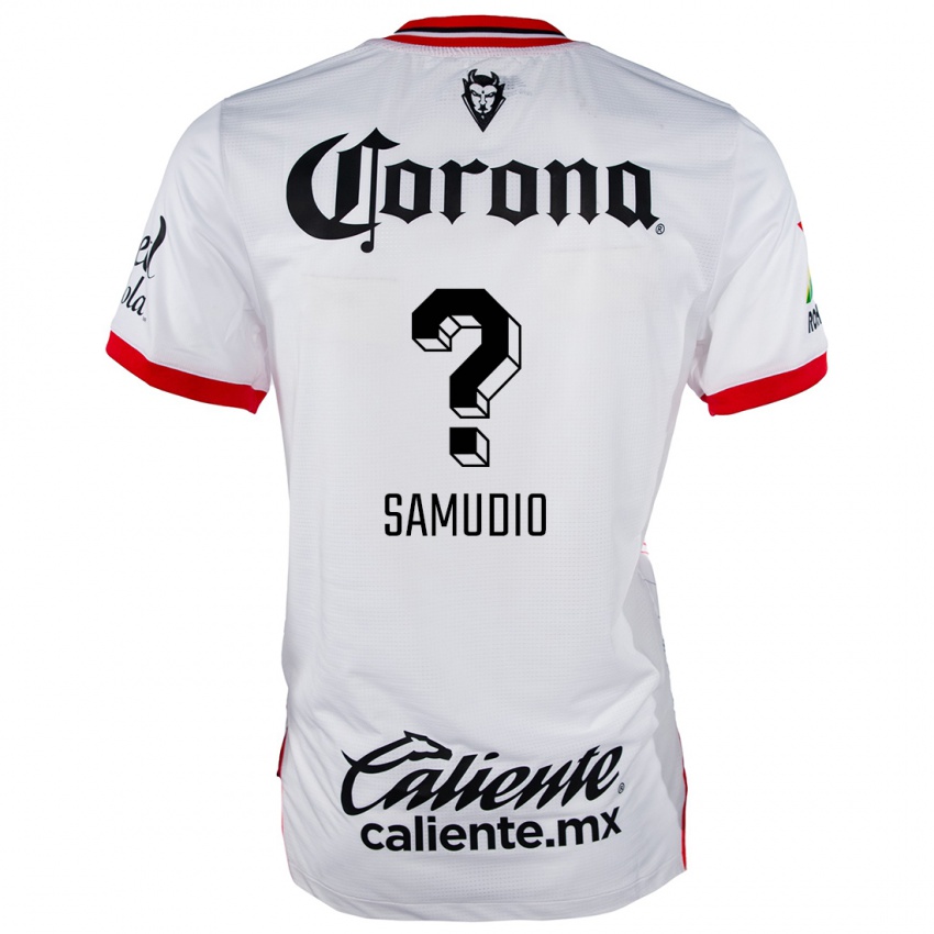 Niño Camiseta Braian Samudio #0 Blanco Rojo 2ª Equipación 2024/25 La Camisa Argentina