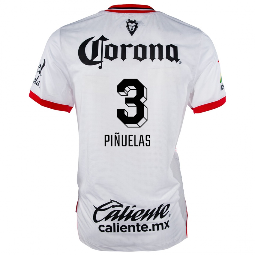 Niño Camiseta Fernando Piñuelas #3 Blanco Rojo 2ª Equipación 2024/25 La Camisa Argentina