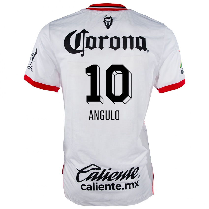 Niño Camiseta Jesús Angulo #10 Blanco Rojo 2ª Equipación 2024/25 La Camisa Argentina