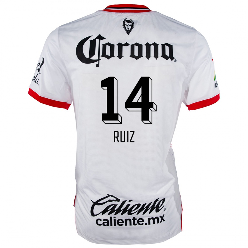 Niño Camiseta Marcel Ruiz #14 Blanco Rojo 2ª Equipación 2024/25 La Camisa Argentina