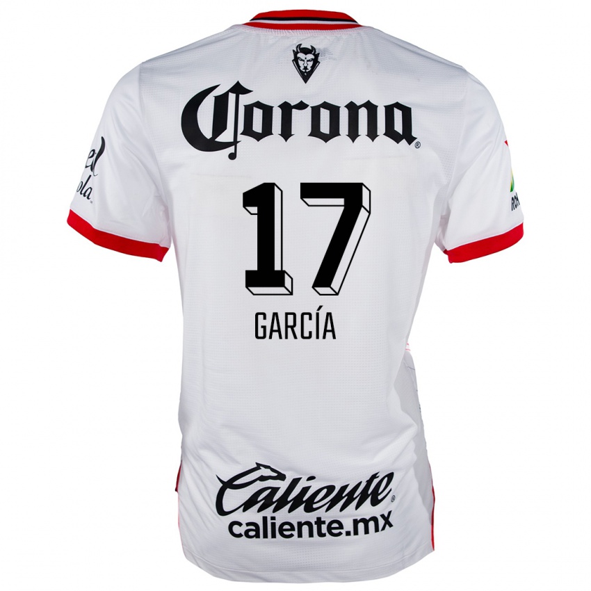 Niño Camiseta Brian García #17 Blanco Rojo 2ª Equipación 2024/25 La Camisa Argentina