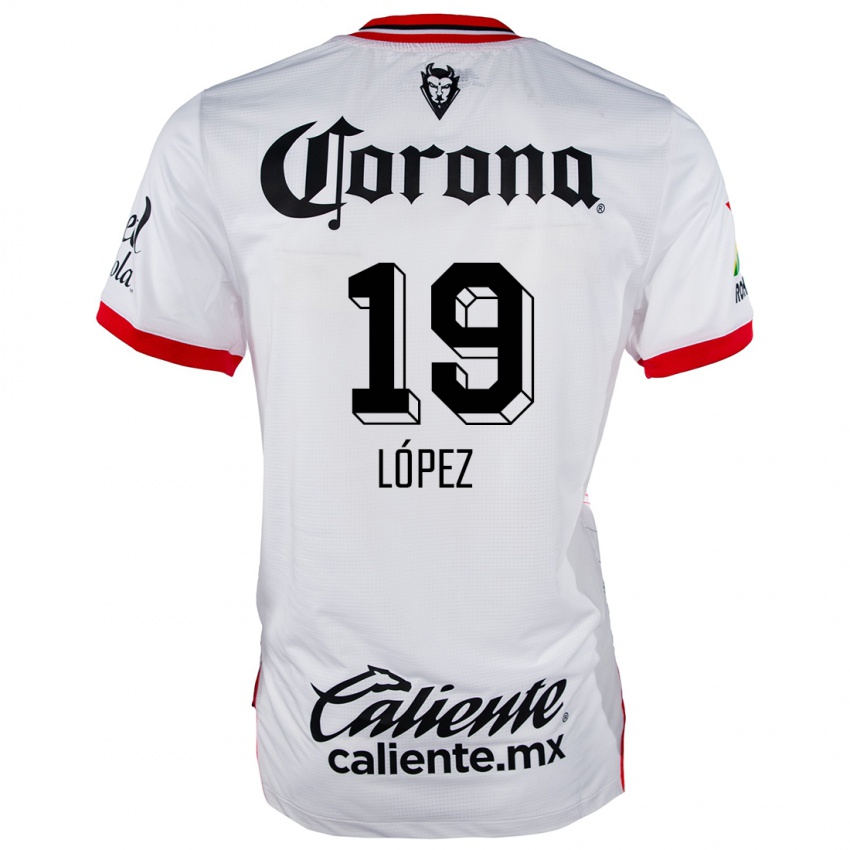 Niño Camiseta Iván López #19 Blanco Rojo 2ª Equipación 2024/25 La Camisa Argentina