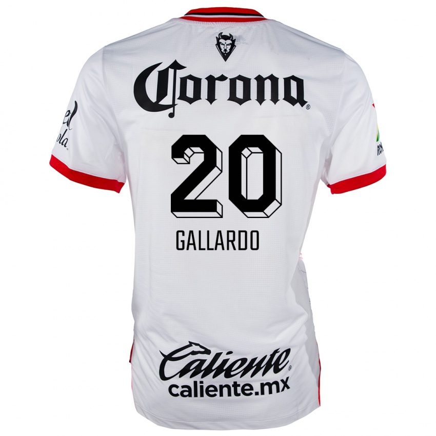 Niño Camiseta Jesús Gallardo #20 Blanco Rojo 2ª Equipación 2024/25 La Camisa Argentina