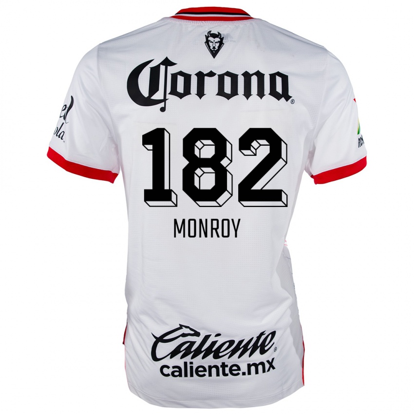 Niño Camiseta Brayan Monroy #182 Blanco Rojo 2ª Equipación 2024/25 La Camisa Argentina