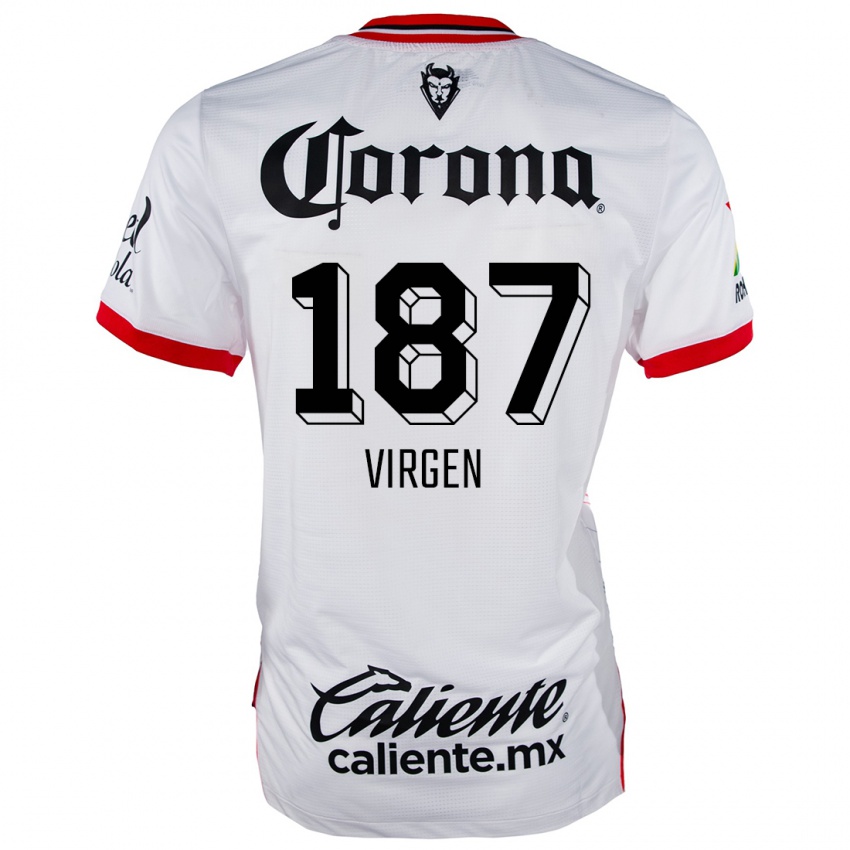 Niño Camiseta Oswaldo Virgen #187 Blanco Rojo 2ª Equipación 2024/25 La Camisa Argentina