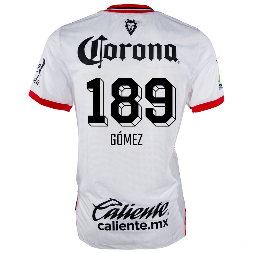 Niño Camiseta Enrique Gómez #189 Blanco Rojo 2ª Equipación 2024/25 La Camisa Argentina