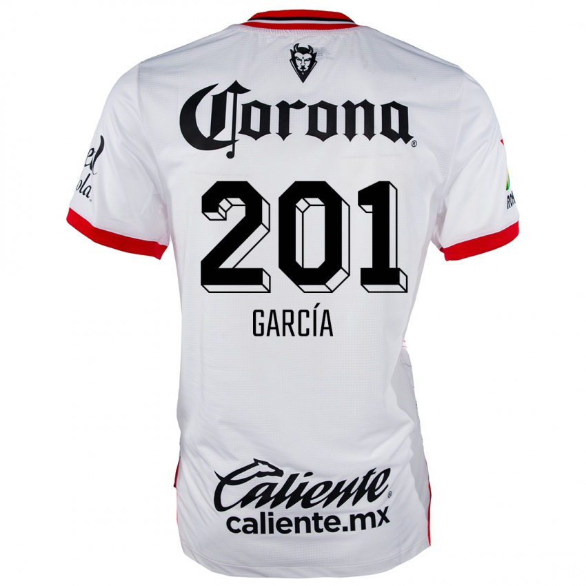 Niño Camiseta Eros García #201 Blanco Rojo 2ª Equipación 2024/25 La Camisa Argentina