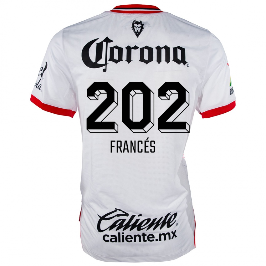 Niño Camiseta Lenin Francés #202 Blanco Rojo 2ª Equipación 2024/25 La Camisa Argentina