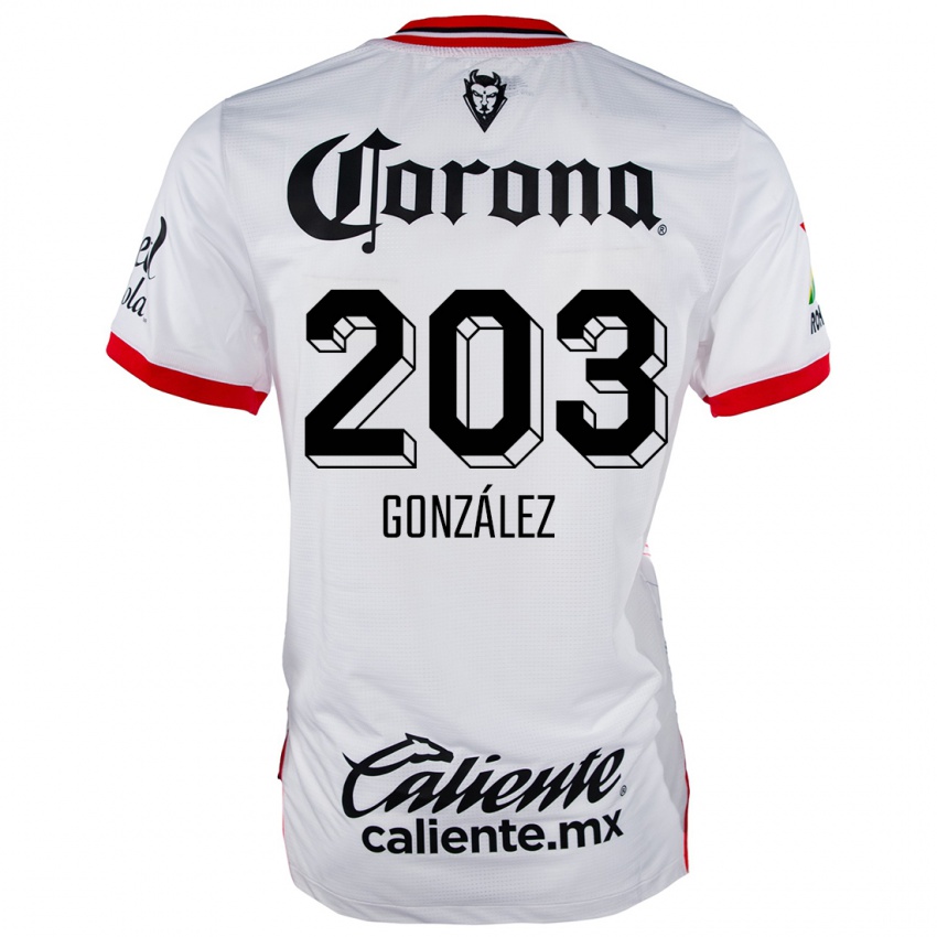 Niño Camiseta Luis González #203 Blanco Rojo 2ª Equipación 2024/25 La Camisa Argentina